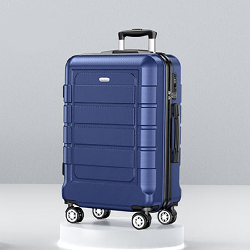 PC+ABS Durable Suitcase Double Wheels TSA Lock Blue