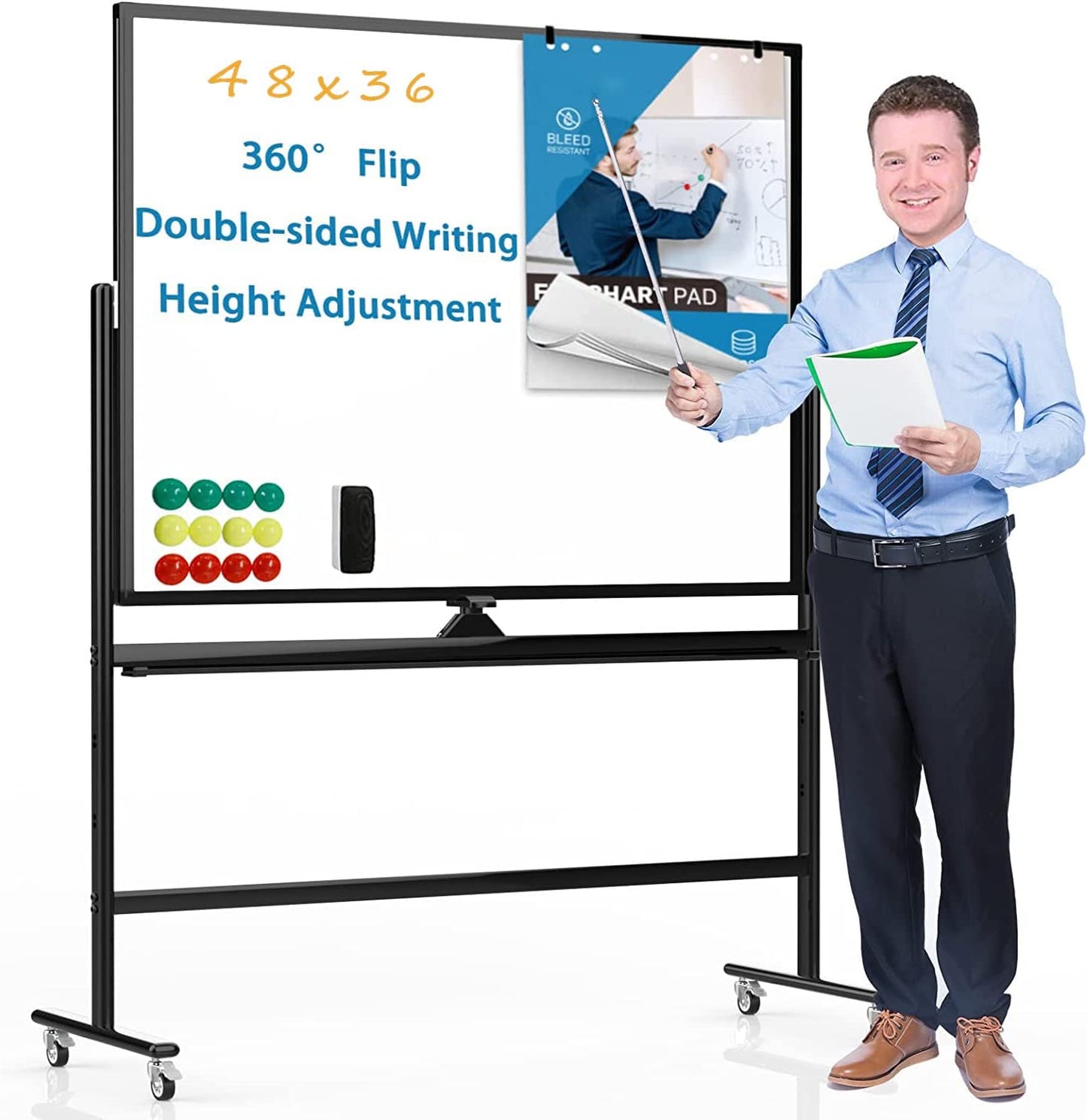Sale by bulk (One Plate 26 to 30pieces) Mobile Whiteboard Large 360° Rolling