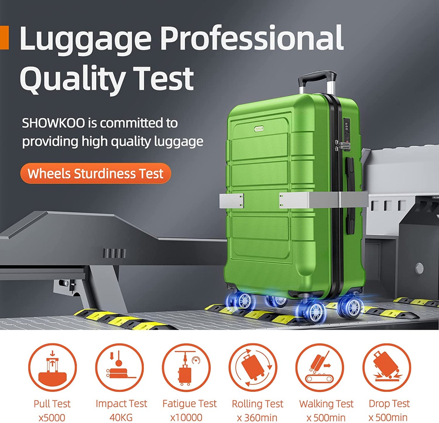 Luggage Sets Expandable PC+ABS Durable Suitcase Sets Double Wheels TSA Lock Green 3pcs