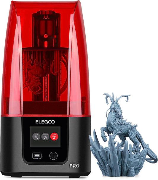 Resin 3D Printer, Mars 3 Pro MSLA 3D Printer with 6.6-Inch Ultra 4K Monochrome LCD, Print Size of 143.43×89.6×175mm/5.647×3.52×6.8in and Replaceable Activated-Carbon