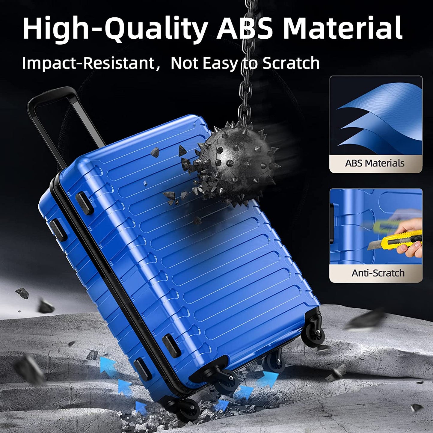 Luggage Sets Expandable ABS Hardshell 3pcs Clearance Luggage Hardside Lightweight Durable Suitcase sets Spinner Wheels Suitcase with TSA Lock