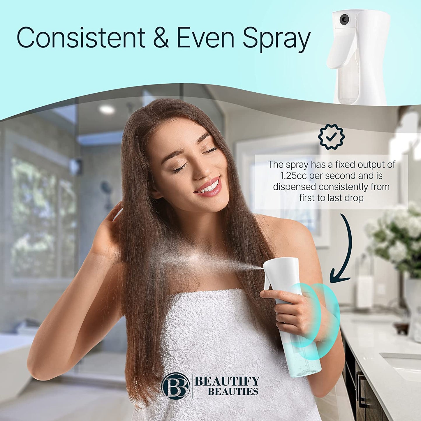 ( Sale by Bulk ) Hair Spray Bottle – Ultra Fine Continuous Water Mister for Hairstyling, Cleaning, Plants, Misting & Skin Care (5 Ounce)