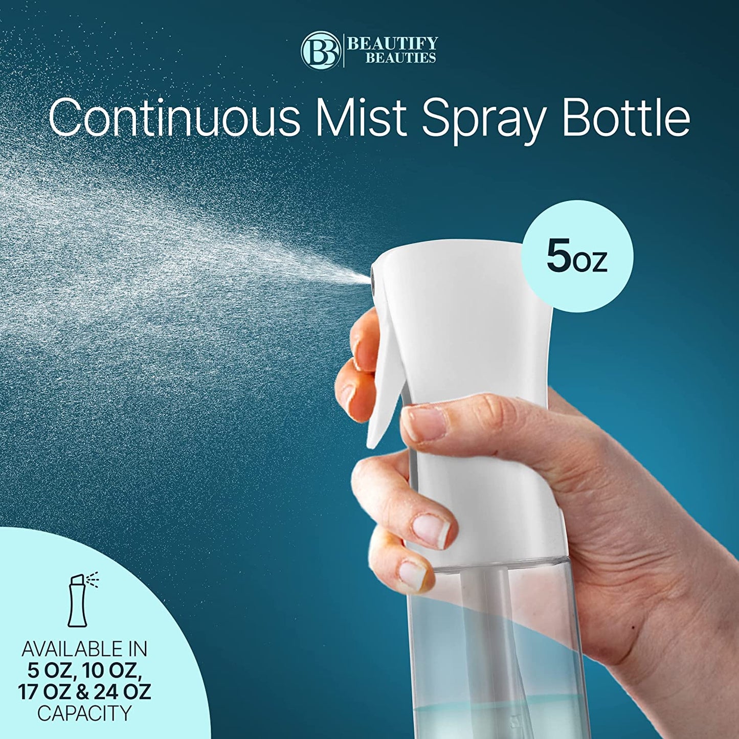 ( Sale by Bulk ) Hair Spray Bottle – Ultra Fine Continuous Water Mister for Hairstyling, Cleaning, Plants, Misting & Skin Care (5 Ounce)