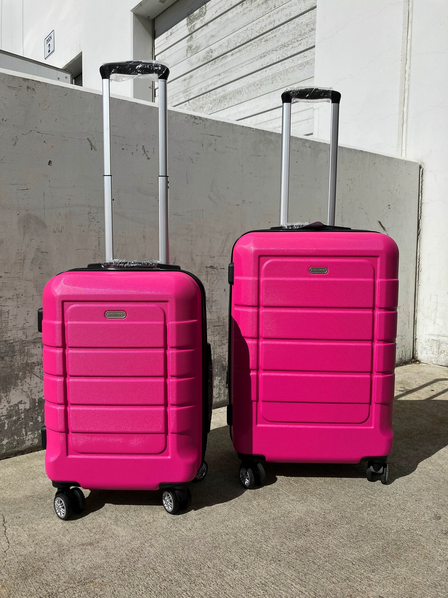 Luggage Sets Expandable PC+ABS Durable Suitcase Sets Double Wheels TSA Megenta