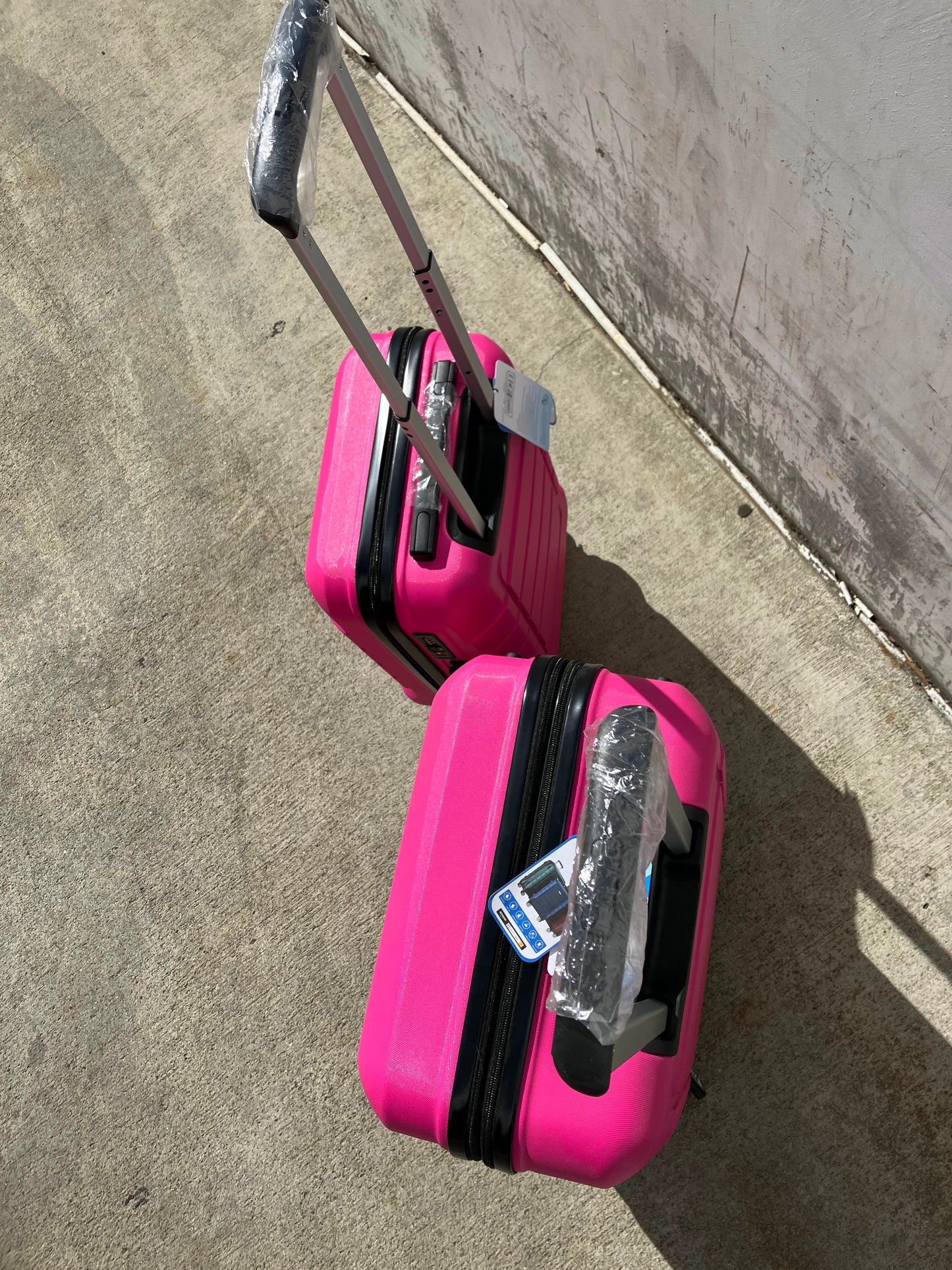 Luggage Sets Expandable PC+ABS Durable Suitcase Sets Double Wheels TSA Megenta