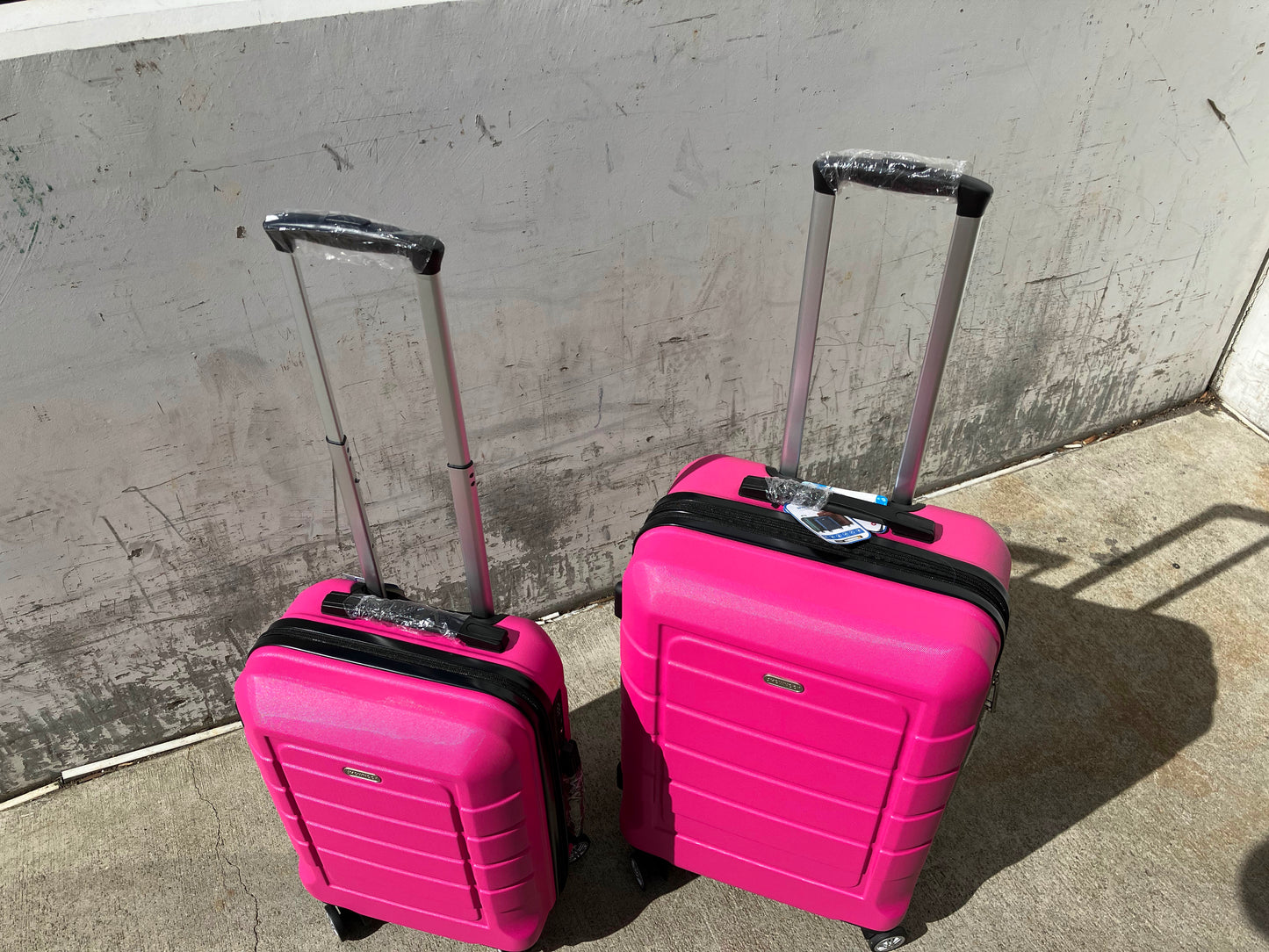 Luggage Sets Expandable PC+ABS Durable Suitcase Sets Double Wheels TSA Megenta