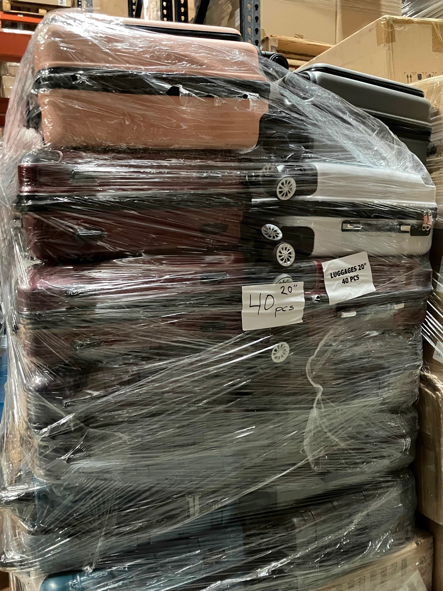 One plate - Sale by bulk of suitcase color mixed around 18 luggage set ( Around 45 to 54pieces suitcase on one plate)
