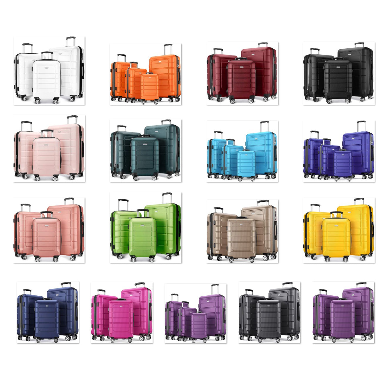 One plate - Sale by bulk of suitcase color mixed around 18 luggage set ( Around 45 to 54pieces suitcase on one plate)
