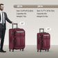 Luggage Sets 3 Piece Softside Expandable Lightweight Durable Suitcase Sets Double Spinner Wheels TSA Lock Wine Red (20in/24in/28in)
