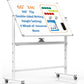 Mobile Whiteboard 48x36 inch Large 360° Rolling Adjustable White Board Easel with Stand on Wheels Locking, Double Sided Magnetic, for Home Office School, 15 Page FlipChart Pad Holder Marker Tray