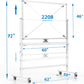 Mobile Whiteboard 48x36 inch Large 360° Rolling Adjustable White Board Easel with Stand on Wheels Locking, Double Sided Magnetic, for Home Office School, 15 Page FlipChart Pad Holder Marker Tray