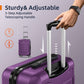 Luggage Sets Expandable PC+ABS Durable Suitcase Sets Double Wheels TSA Lock 4 Piece （Purple）