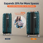 Expandable PC+ABS Durable Suitcase Double Wheels TSA Lock  (ArmyGreen)