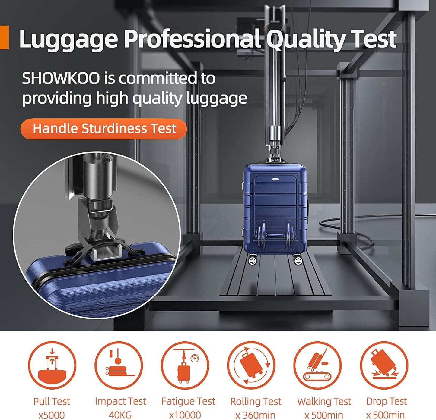 PC+ABS Durable Suitcase Double Wheels TSA Lock Blue