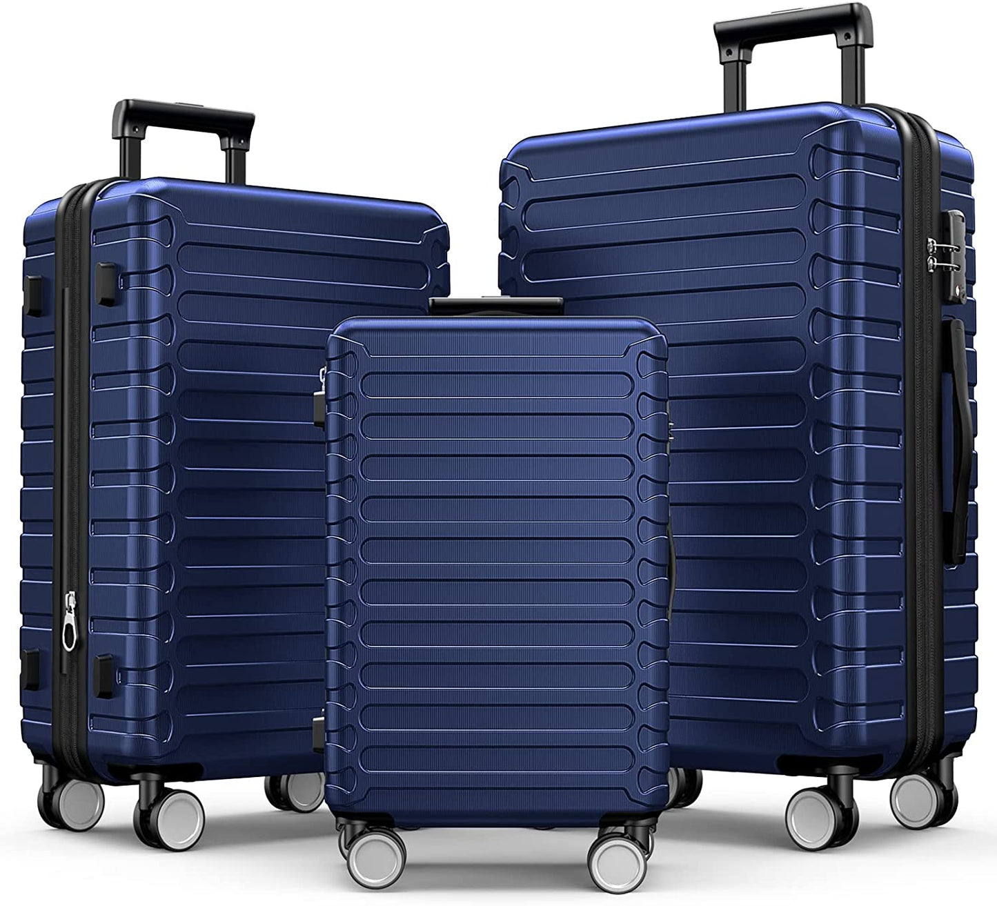 Luggage Sets Expandable PC+ABS 3pcs Suitcase Double Wheels TSA Lock