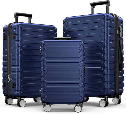 Luggage Sets Expandable PC+ABS 3pcs Suitcase Double Wheels TSA Lock