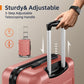 Luggage Sets Expandable PC+ABS 3pcs Suitcase Double Wheels TSA Lock Rose Gold