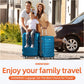Luggage Sets Expandable PC+ABS Durable Suitcase Sets Double Wheels TSA Lock Sea Blue