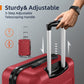 PC+ABS Durable Suitcase Double Wheels TSA Lock Bright Red