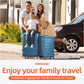 Suitcase Sets Double Wheels TSA Lock 4 Piece Luggage Set Navy