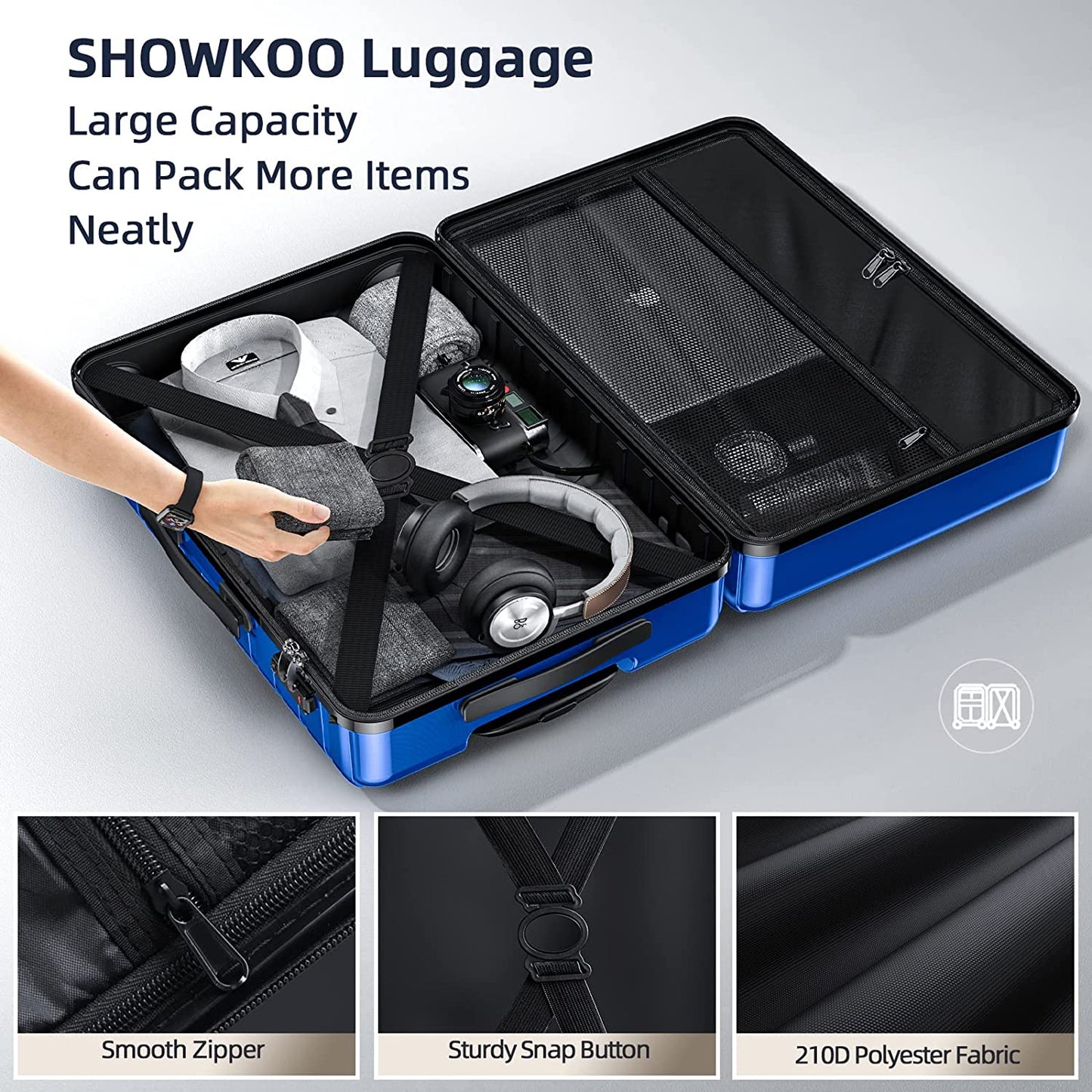 Luggage Sets Expandable ABS Hardshell 3pcs Clearance Luggage Hardside Lightweight Durable Suitcase sets Spinner Wheels Suitcase with TSA Lock