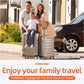 Suitcase Sets Double Wheels TSA Lock Champagne 3pcs