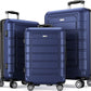 Luggage Sets Expandable PC+ABS Durable Suitcase Double Wheels TSA Lock Blue