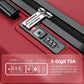 PC+ABS Durable Suitcase Double Wheels TSA Lock Bright Red