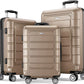 Suitcase Sets Double Wheels TSA Lock Champagne 3pcs